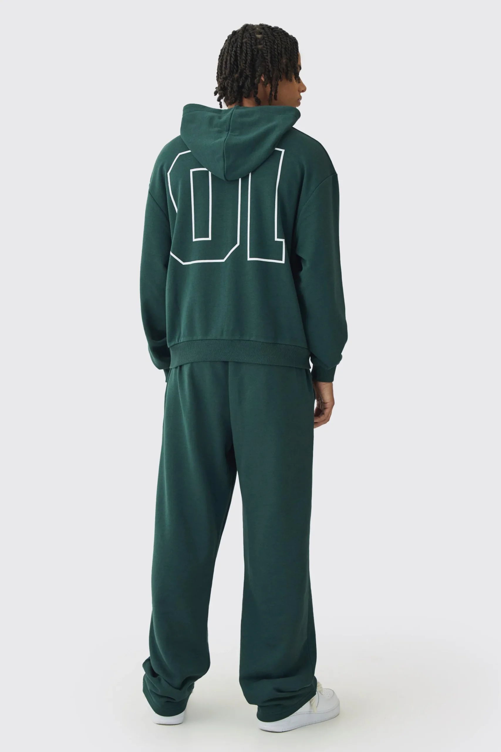 boohooMAN Oversized Boxy Seam Detail Varsity Print Tracksuit | UK| Tracksuits