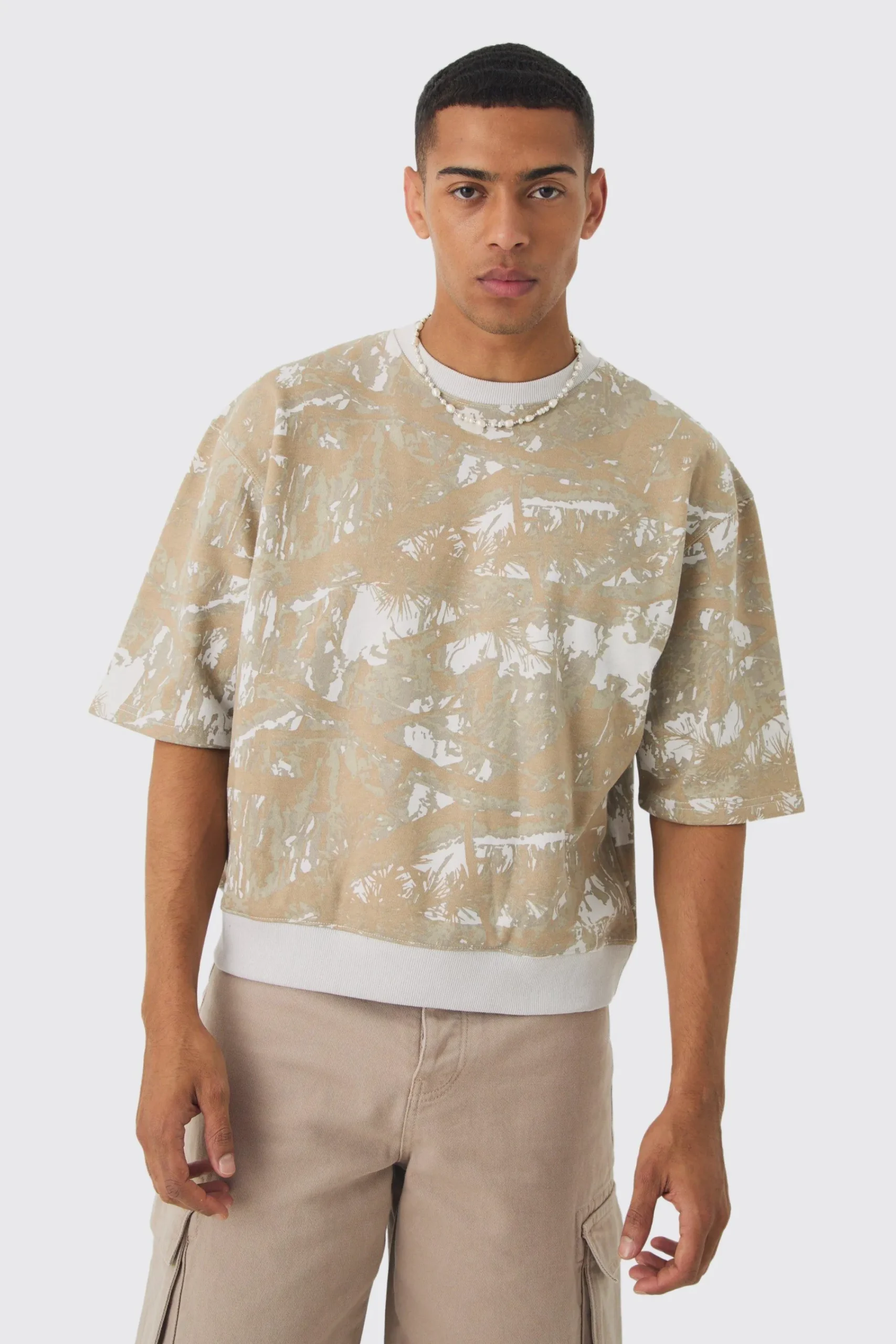 boohooMAN Oversized Boxy Short Sleeve Forest Printed Sweatshirt | UK| Hoodies & Sweatshirts