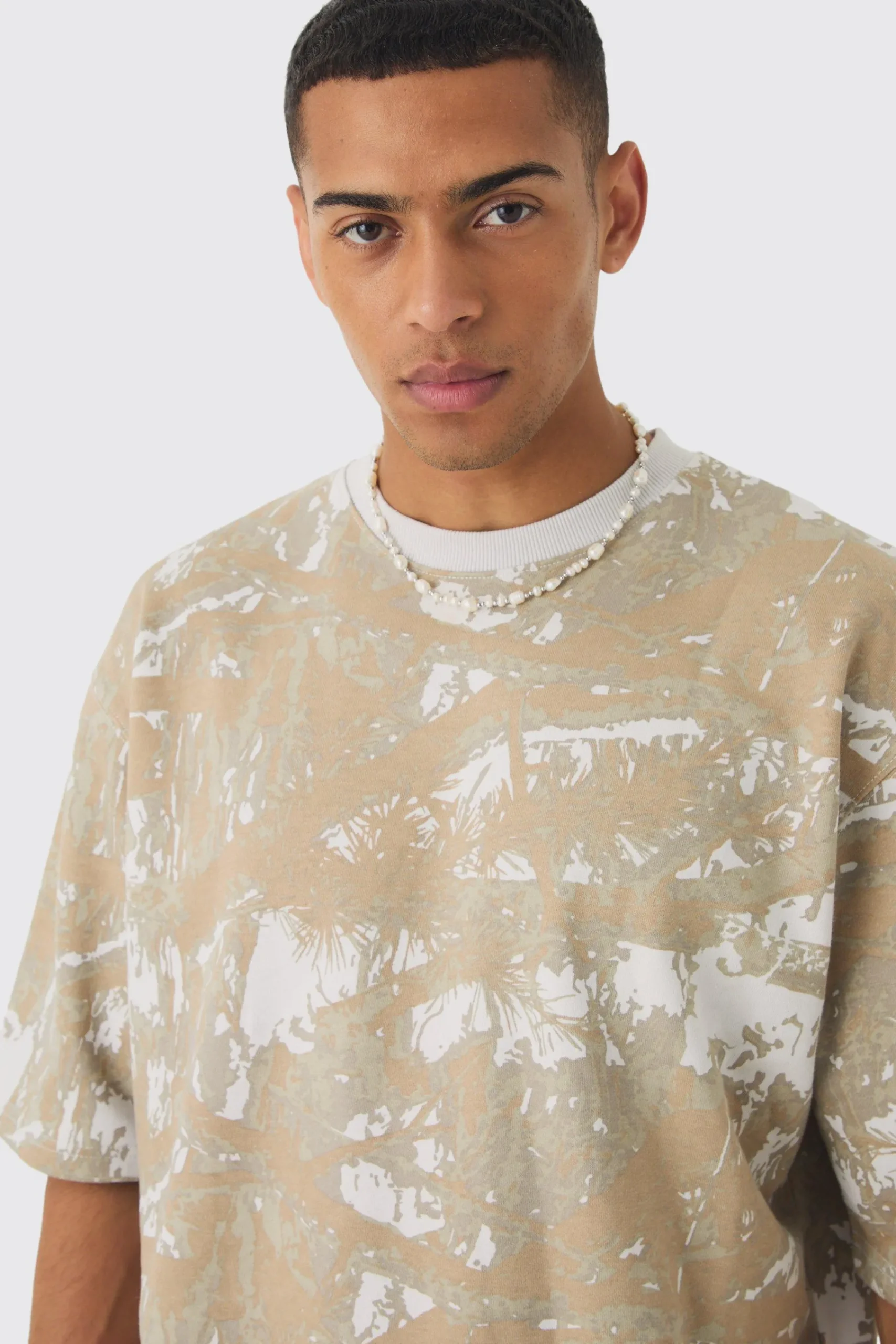 boohooMAN Oversized Boxy Short Sleeve Forest Printed Sweatshirt | UK| Hoodies & Sweatshirts