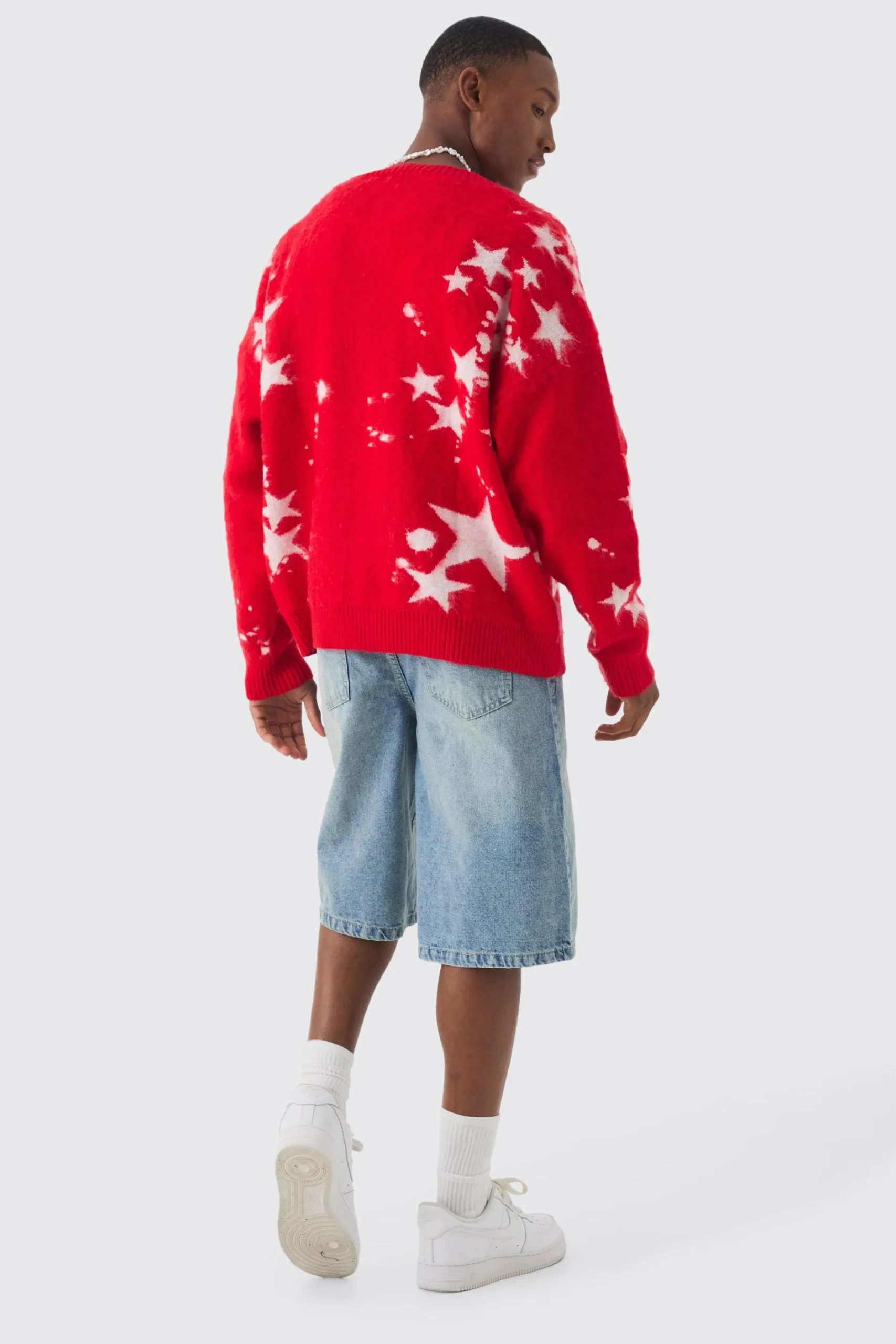 boohooMAN Oversized Boxy Star Brushed Knitted Cardigan | UK| Knitwear