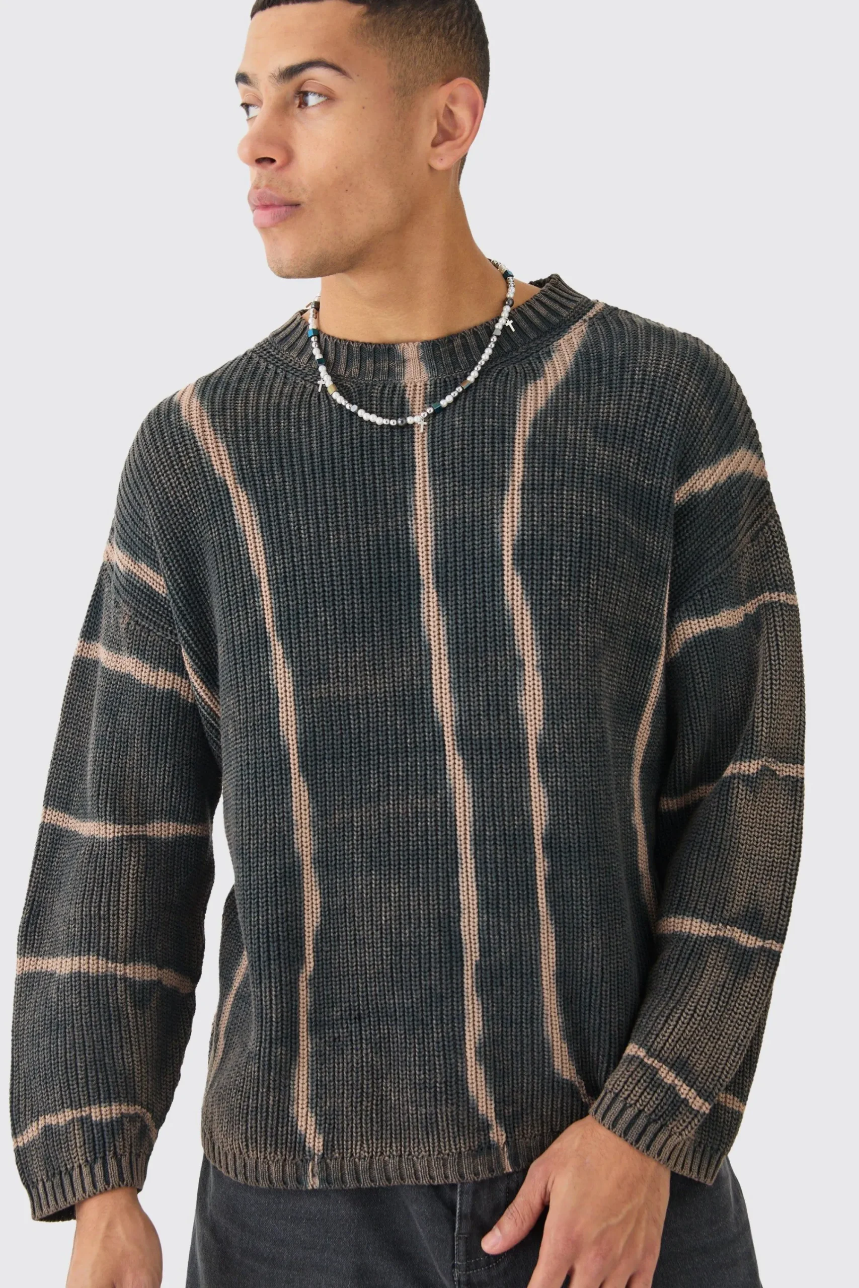 boohooMAN Oversized Boxy Stone Wash Jumper In | UK| Knitwear