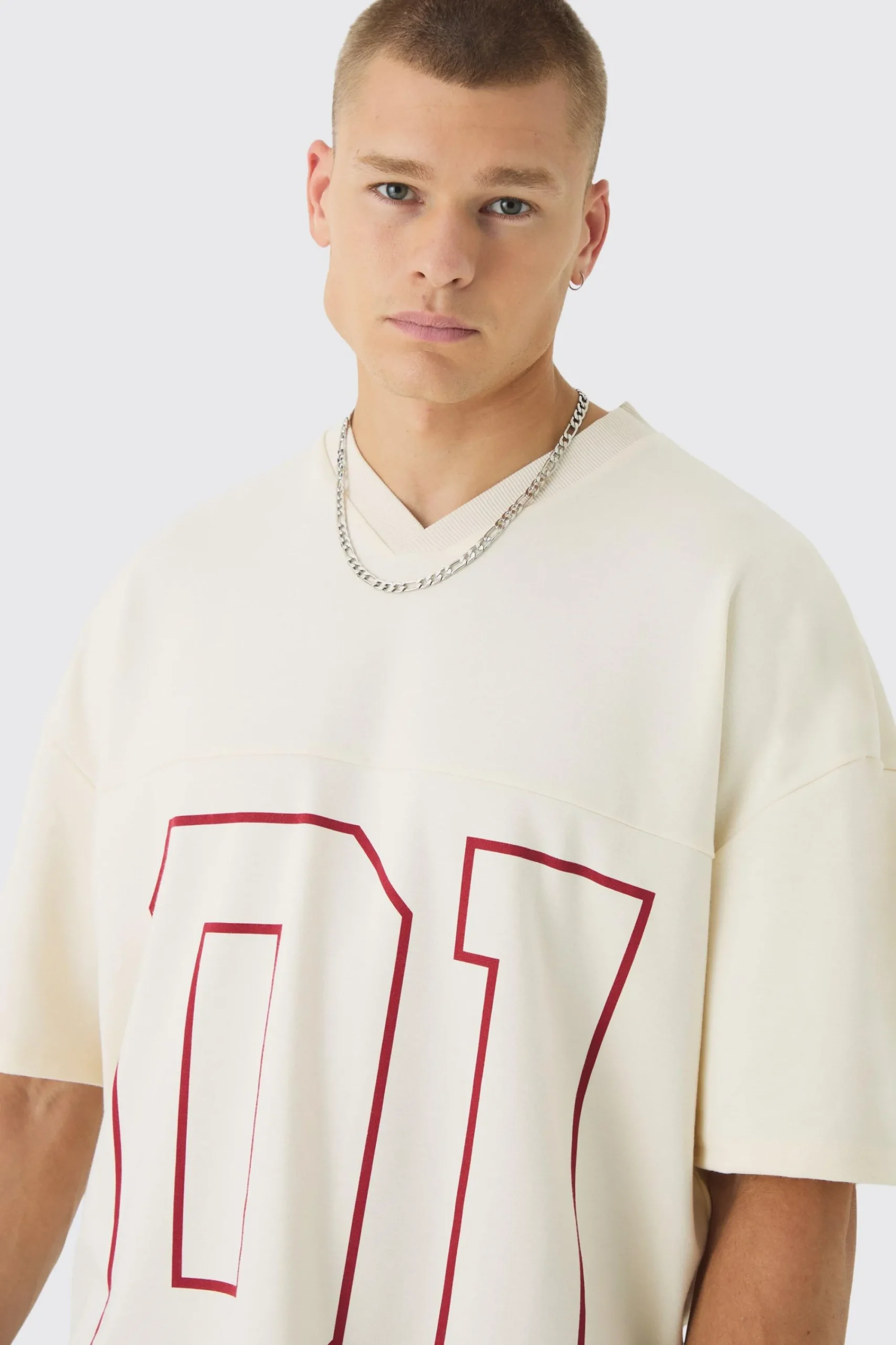 Oversized Boxy Super Heavyweight Premium Football Jersey Top | UK^boohooMAN Clearance