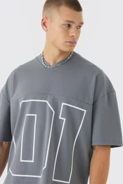 Oversized Boxy Super Heavyweight Premium Football Jersey Top | UK^boohooMAN Best