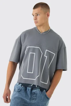 Oversized Boxy Super Heavyweight Premium Football Jersey Top | UK^boohooMAN Best