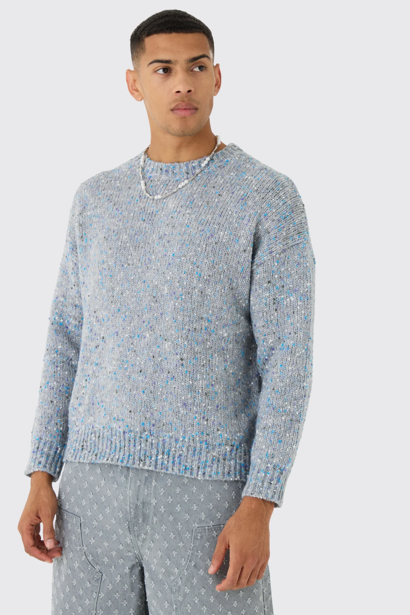 boohooMAN Oversized Boxy Textured Brushed Knitted Jumper | UK| Knitwear