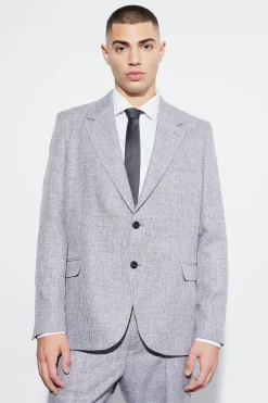 boohooMAN Oversized Boxy Textured Marl Blazer | UK| Suits & Tailoring
