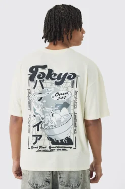 Oversized Boxy Tokyo Back Graphic T-Shirt | UK^boohooMAN Best