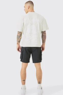 Oversized Boxy Tonal Homme Gothic Graphic T-shirt | UK^boohooMAN Outlet
