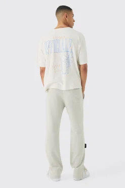 Oversized Boxy Vino Wash Print T-Shirt | UK^boohooMAN Clearance