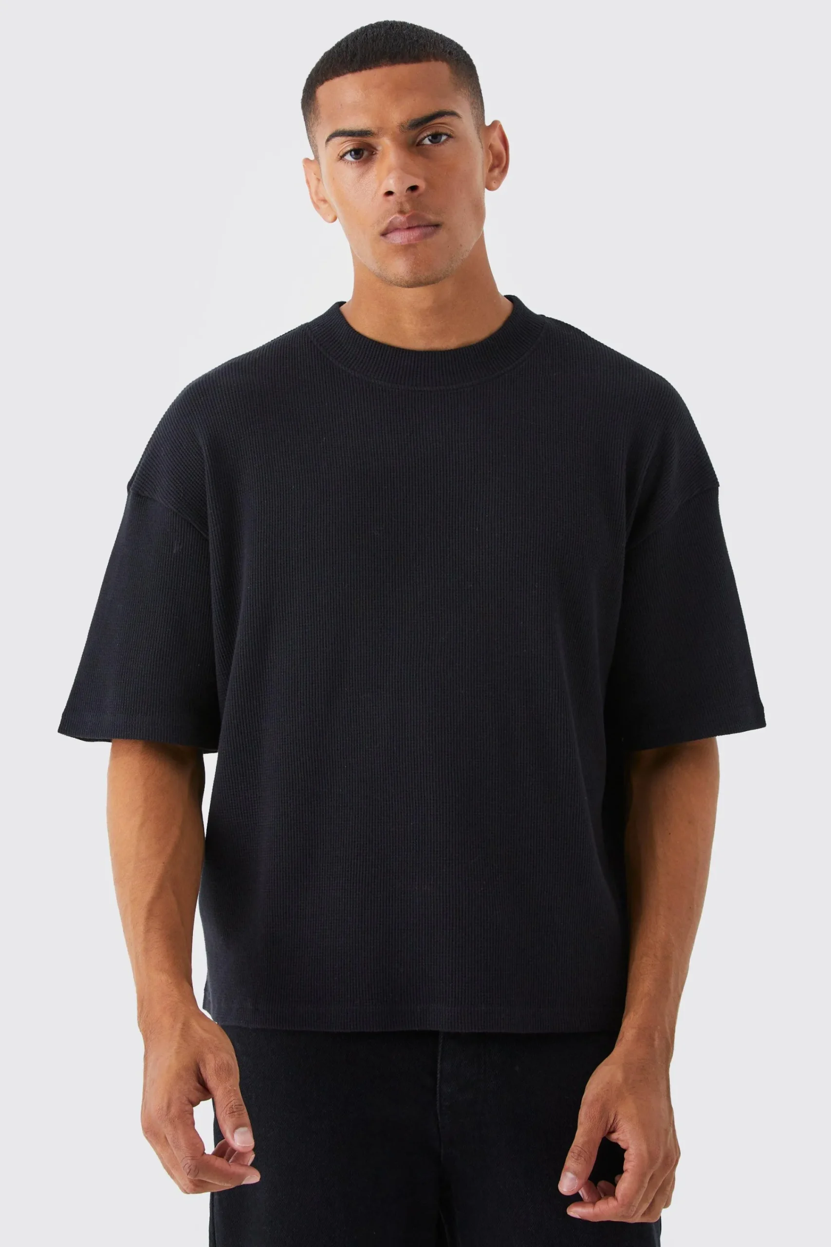 Oversized Boxy Waffle T-shirt | UK^boohooMAN Sale