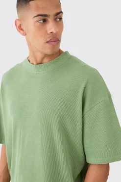 Oversized Boxy Waffle T-shirt | UK^boohooMAN Outlet
