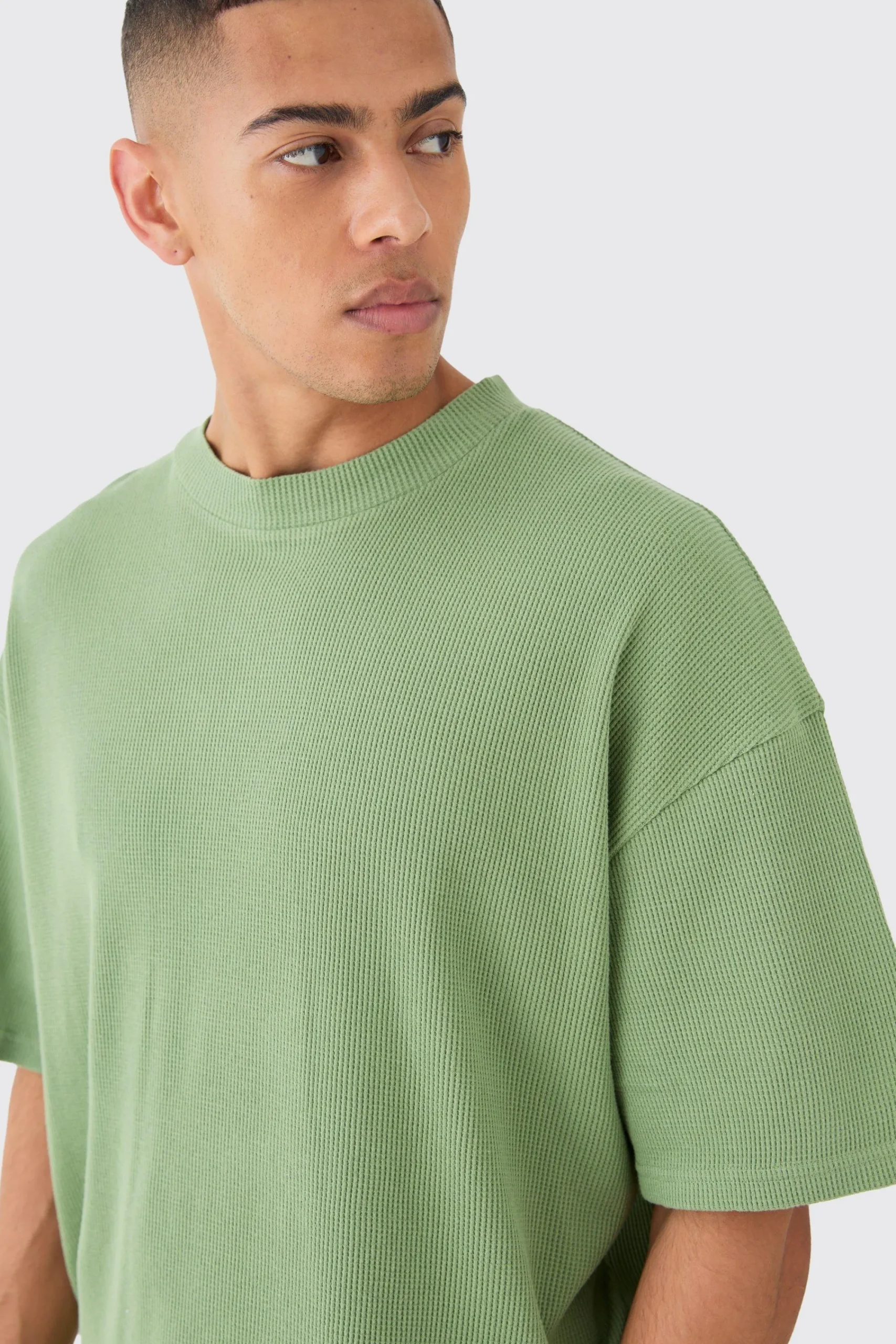 Oversized Boxy Waffle T-shirt | UK^boohooMAN Outlet