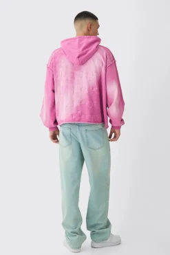 boohooMAN Oversized Boxy Washed Applique Hoodie | UK| Hoodies & Sweatshirts