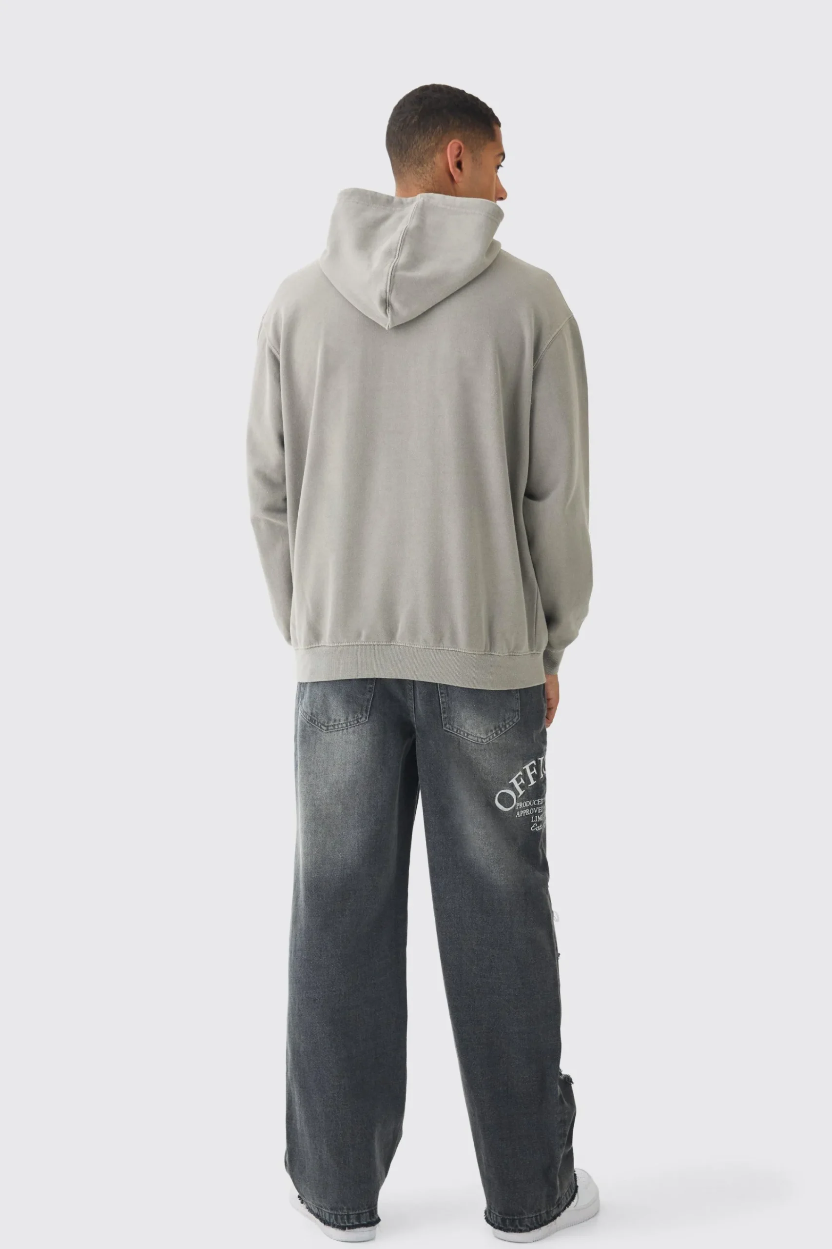 boohooMAN Oversized Boxy Washed B Star Print Hoodie | UK| Hoodies & Sweatshirts