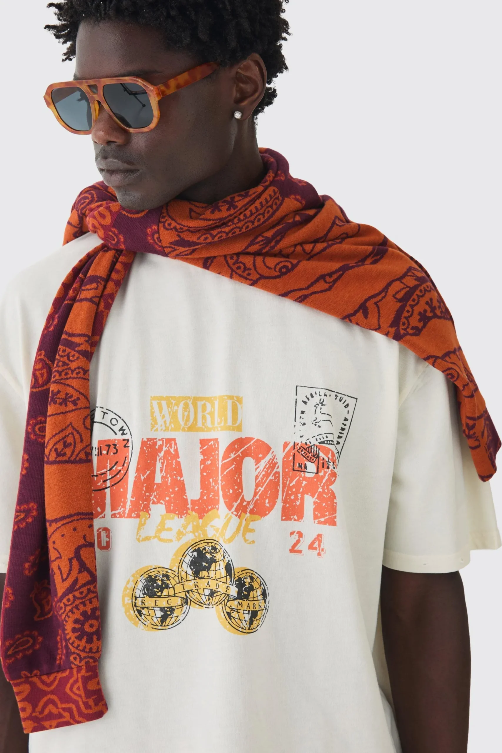 Oversized Boxy Washed Print Split Hem T-shirt | UK^boohooMAN Clearance