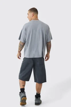 Oversized Boxy Washed Slogan T-shirt | UK^boohooMAN