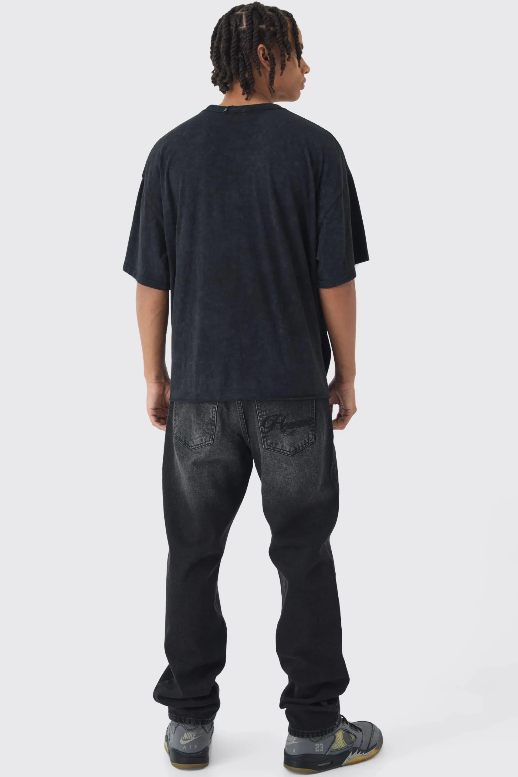 Oversized Boxy Washed Spider Graphic T-Shirt | UK^boohooMAN