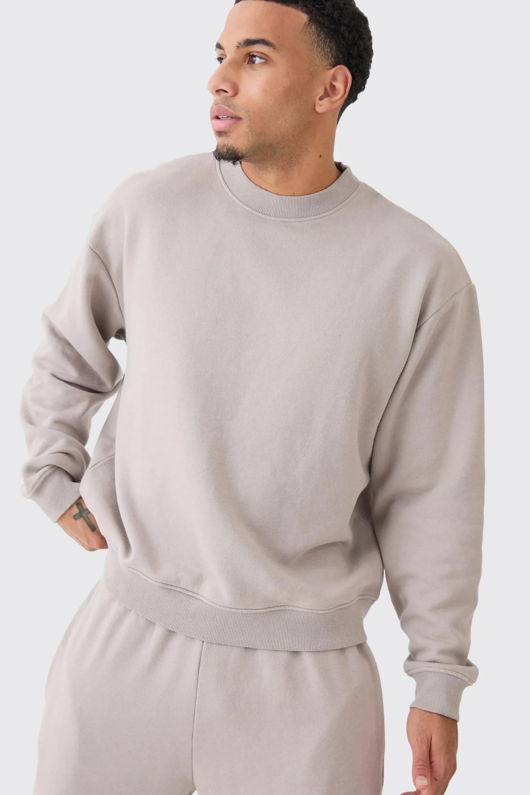 boohooMAN Oversized Boxy Washed Sweatshirt Tracksuit | UK| Tracksuits