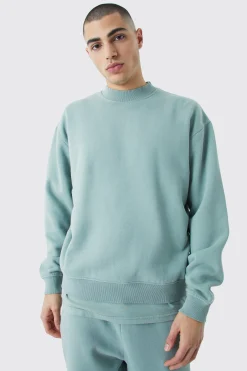 boohooMAN Oversized Boxy Washed Sweatshirt | UK| Hoodies & Sweatshirts