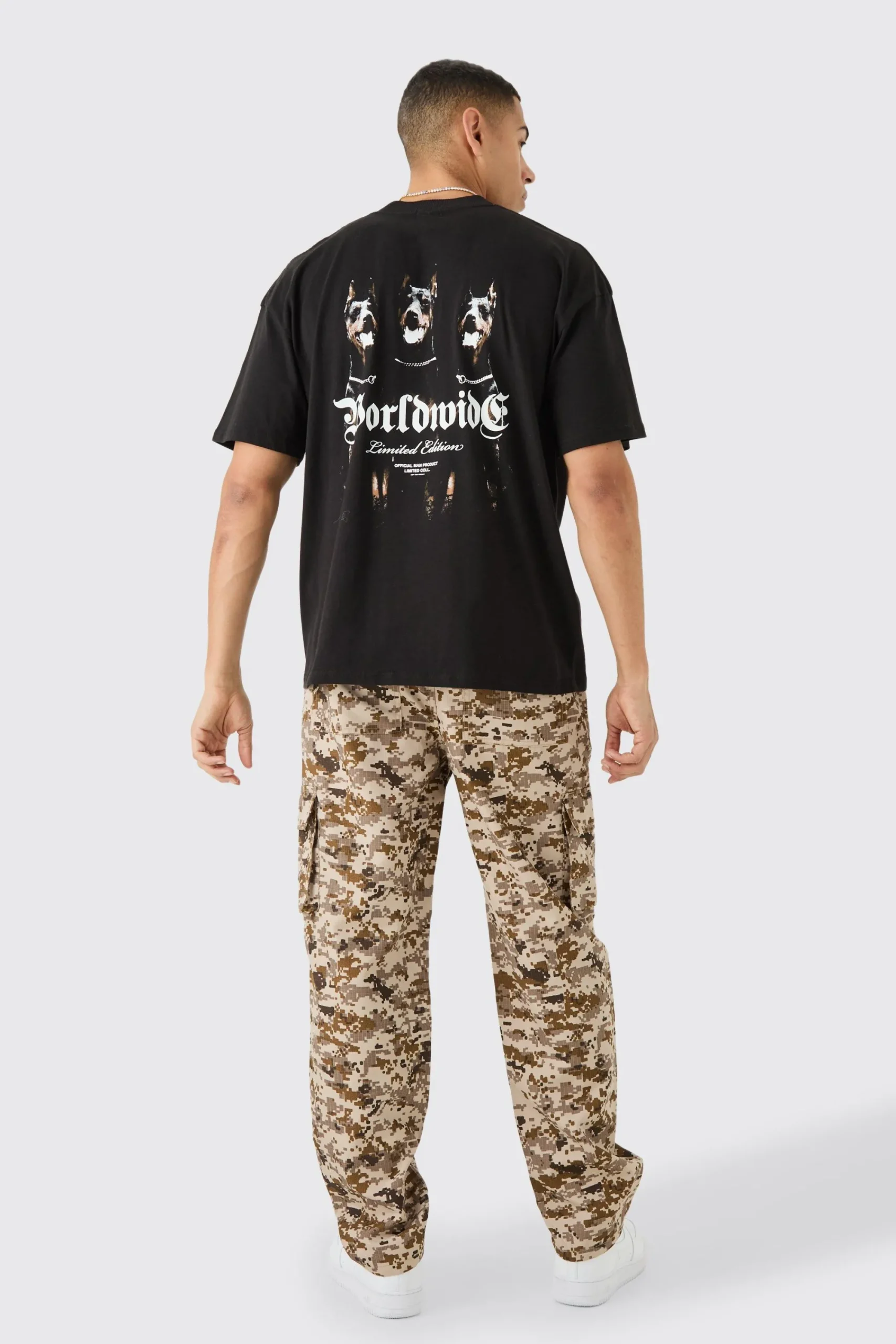 Oversized Boxy Worldwide Dog Graphic T-shirt | UK^boohooMAN Discount