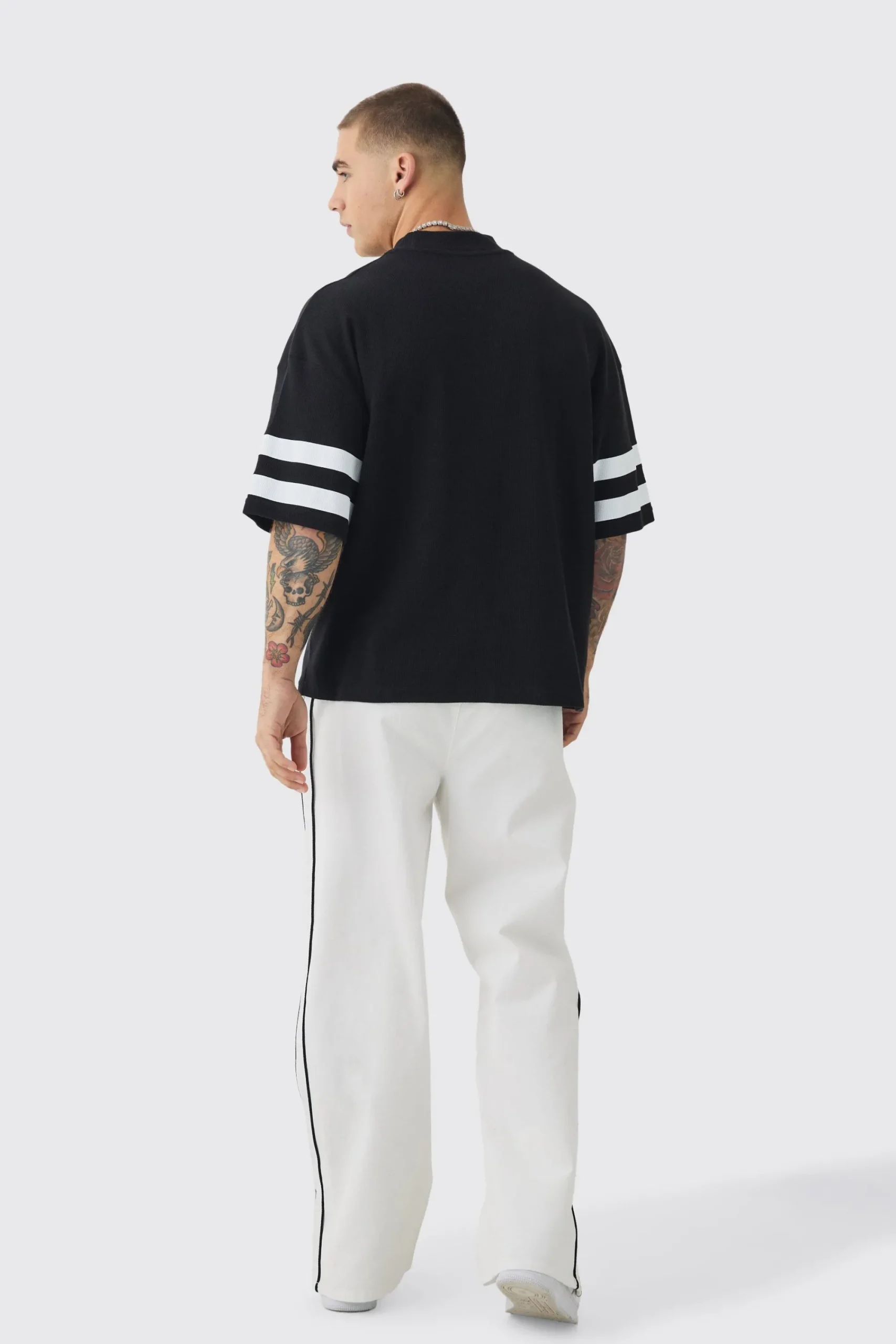 Oversized Boxy Worldwide Waffle T-shirt | UK^boohooMAN Clearance