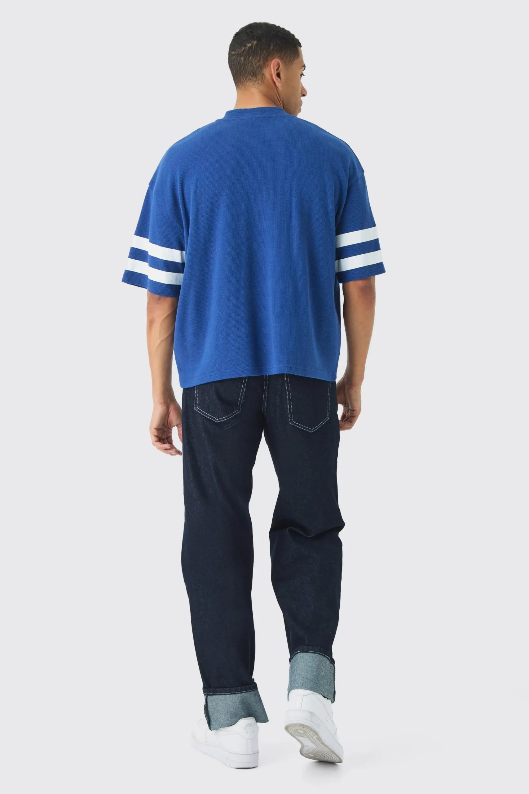 Oversized Boxy Worldwide Waffle T-shirt | UK^boohooMAN Online