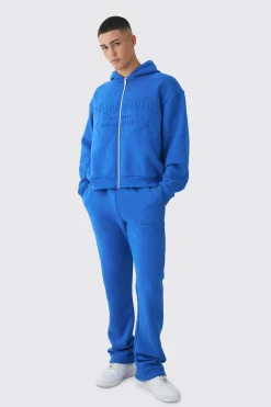 boohooMAN Oversized Boxy Worldwide Embossed Tracksuit | UK| Tracksuits