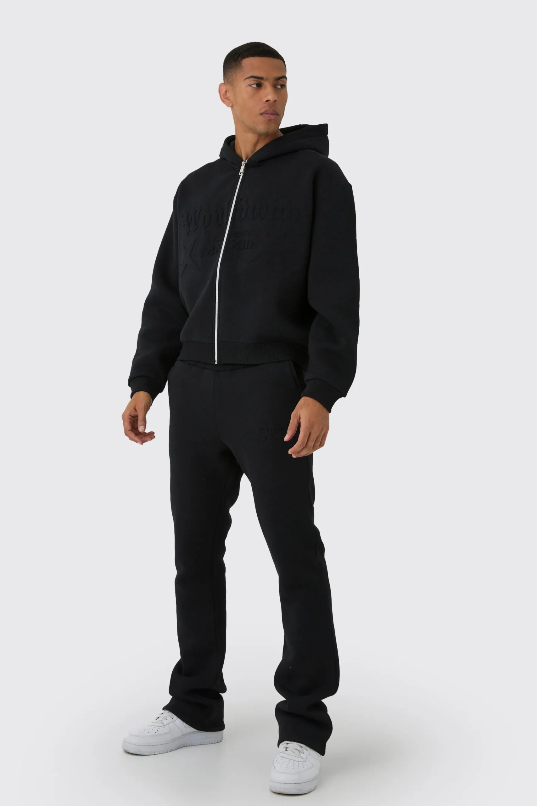 boohooMAN Oversized Boxy Worldwide Embossed Tracksuit | UK| Tracksuits