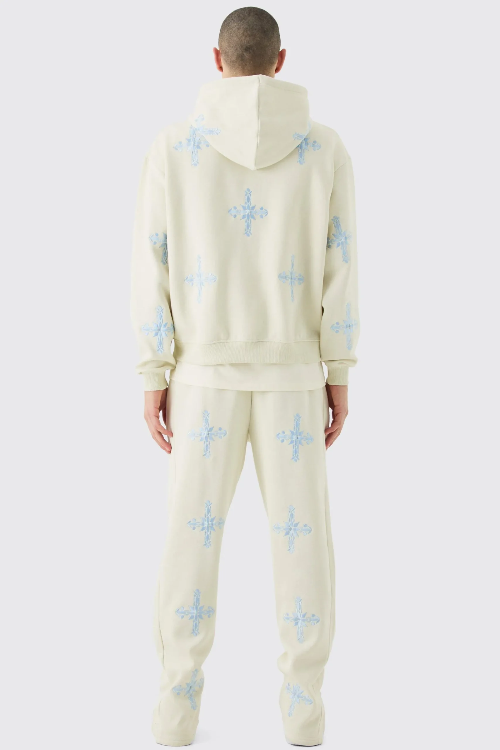 boohooMAN Oversized Boxy Zip Through Homme Embroidered Hood Tracksuit | UK| Tracksuits