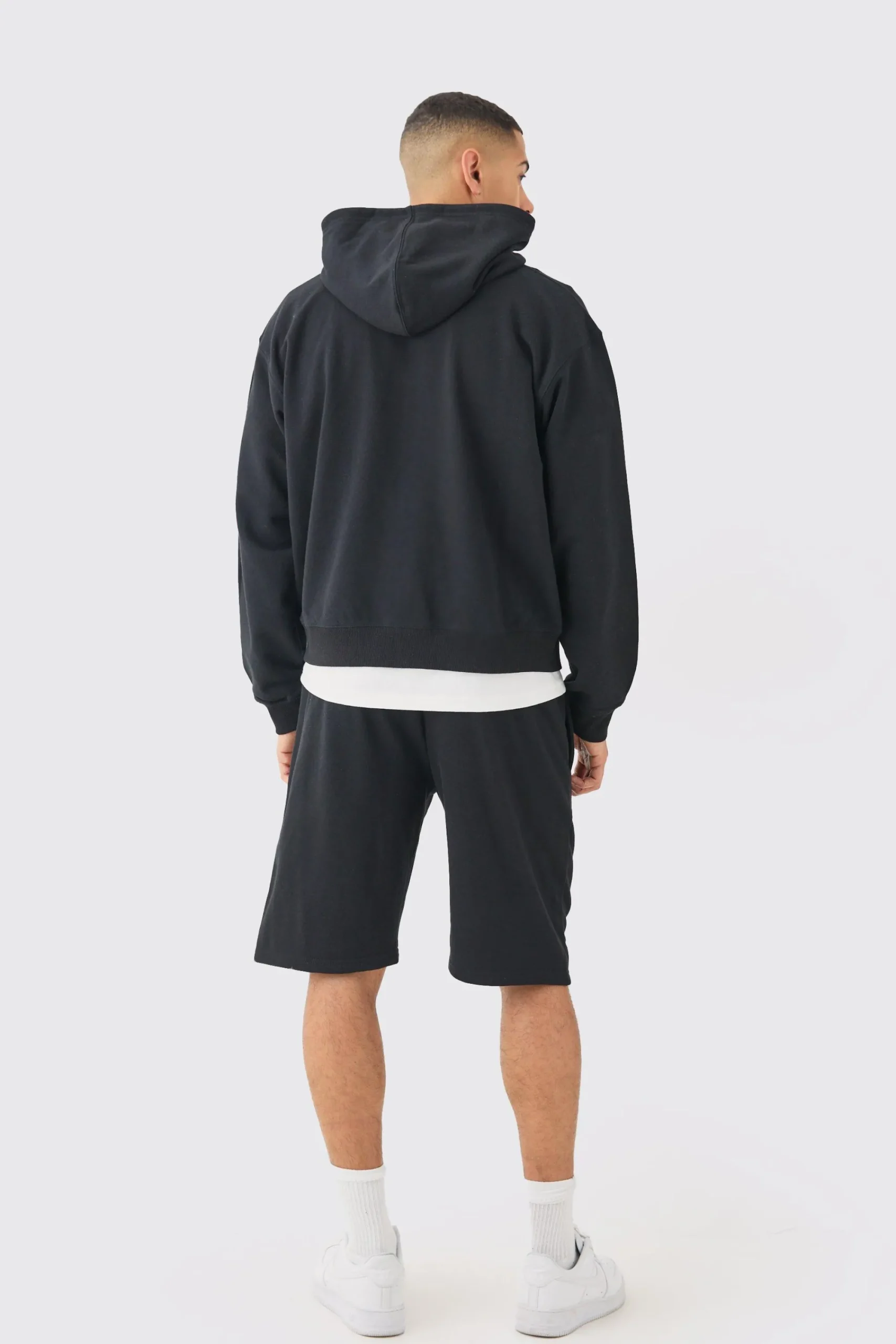 boohooMAN Oversized Boxy Zip Through Hooded Short Tracksuit | UK| Tracksuits