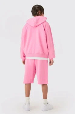 boohooMAN Oversized Boxy Zip Through Hooded Short Tracksuit | UK| Tracksuits