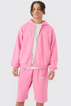 boohooMAN Oversized Boxy Zip Through Hooded Short Tracksuit | UK| Tracksuits