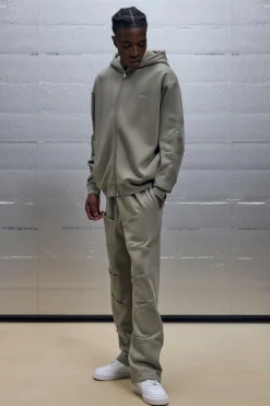 boohooMAN Oversized Boxy Zip Through Pocket Detail Hooded Tracksuit | UK| Tracksuits