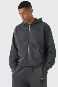 boohooMAN Oversized Boxy Zip Through Moto And Jogger Print Tracksuit | UK| Tracksuits