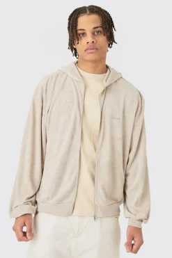 boohooMAN Oversized Boxy Zip Towelling Edition Hoodie | UK| Hoodies & Sweatshirts