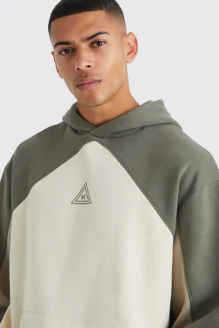 boohooMAN Oversized Branded Colour Block Hoodie | UK| Hoodies & Sweatshirts