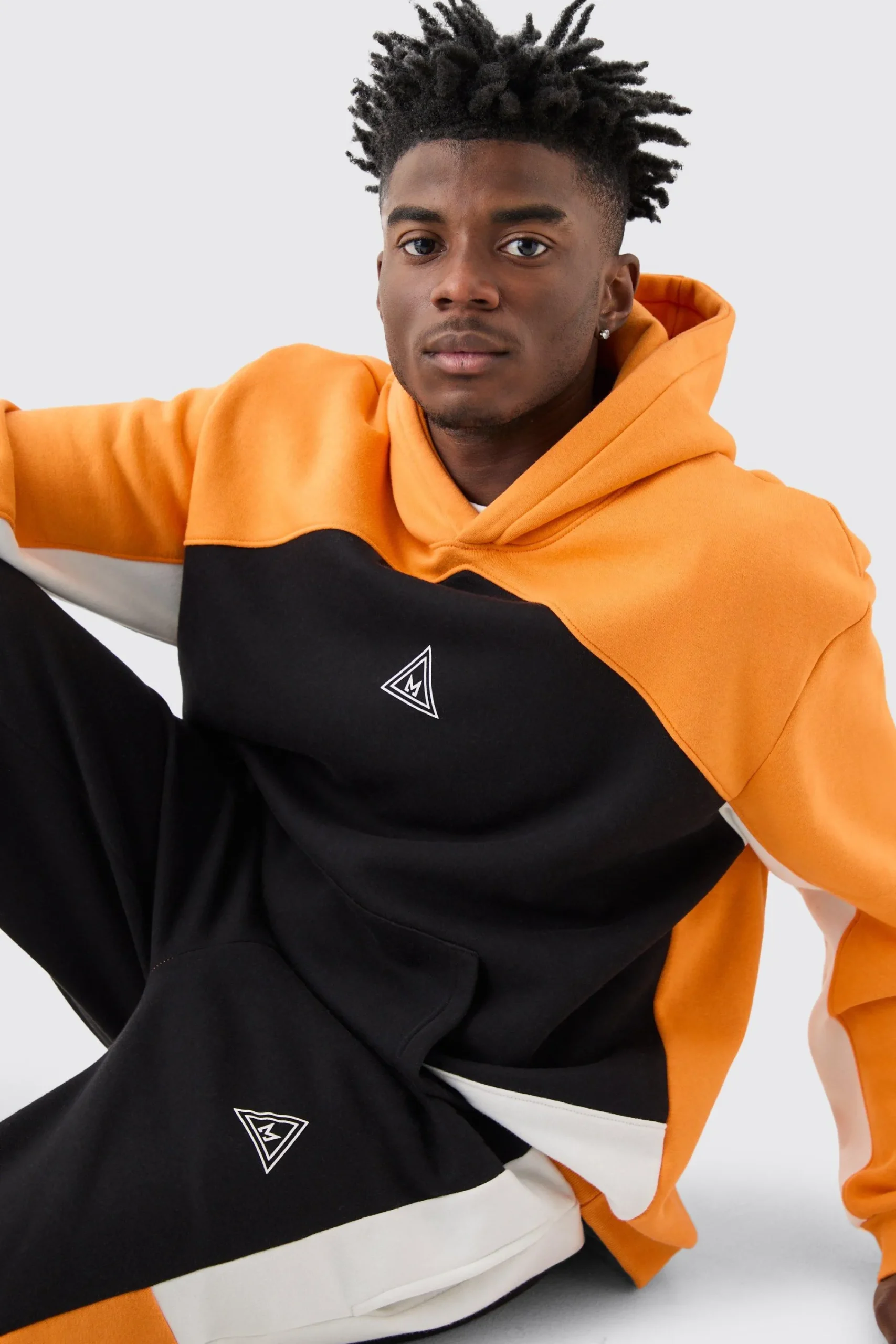boohooMAN Oversized Branded Colour Block Relaxed Fit Hooded Tracksuit | UK| Tracksuits