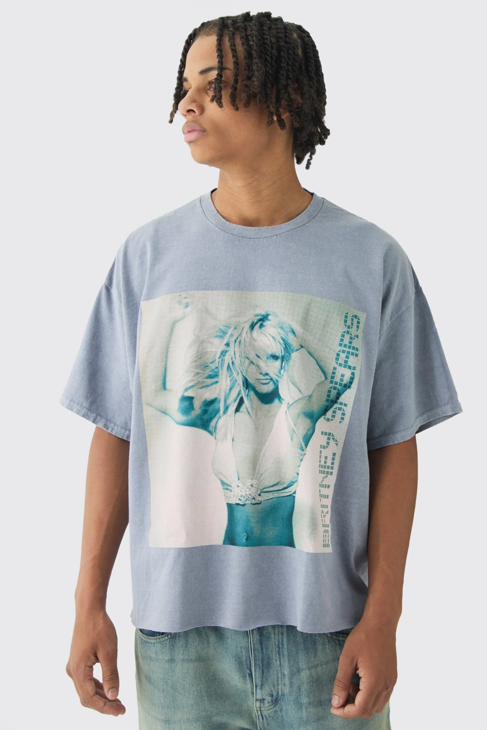 Oversized Britney Spears Boxy Wash License T-Shirt | UK^boohooMAN Sale