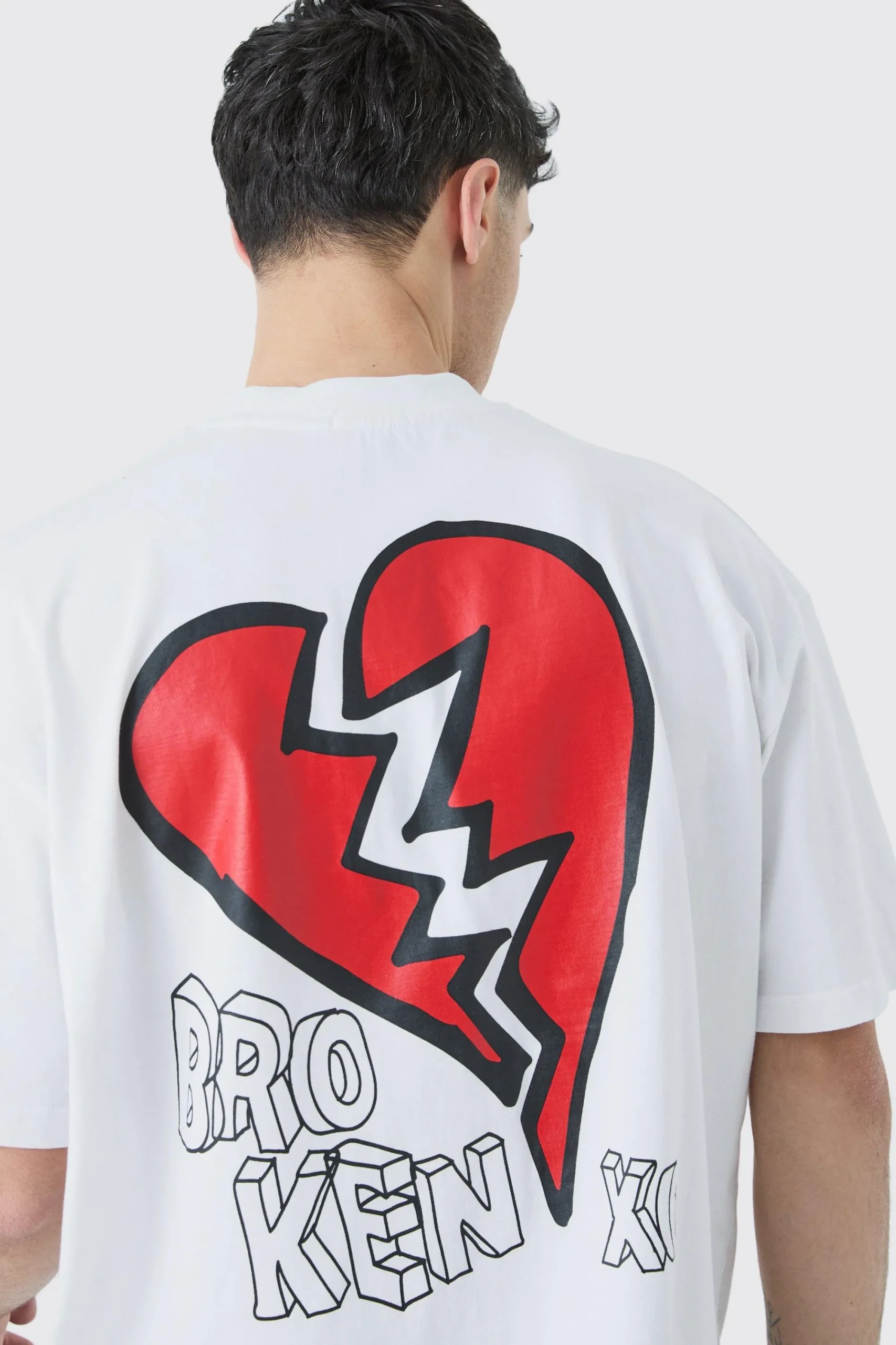 Oversized Broken Hearts T-shirt | UK^boohooMAN