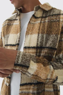 boohooMAN Oversized Brushed Check Overshirt | UK| Shirts