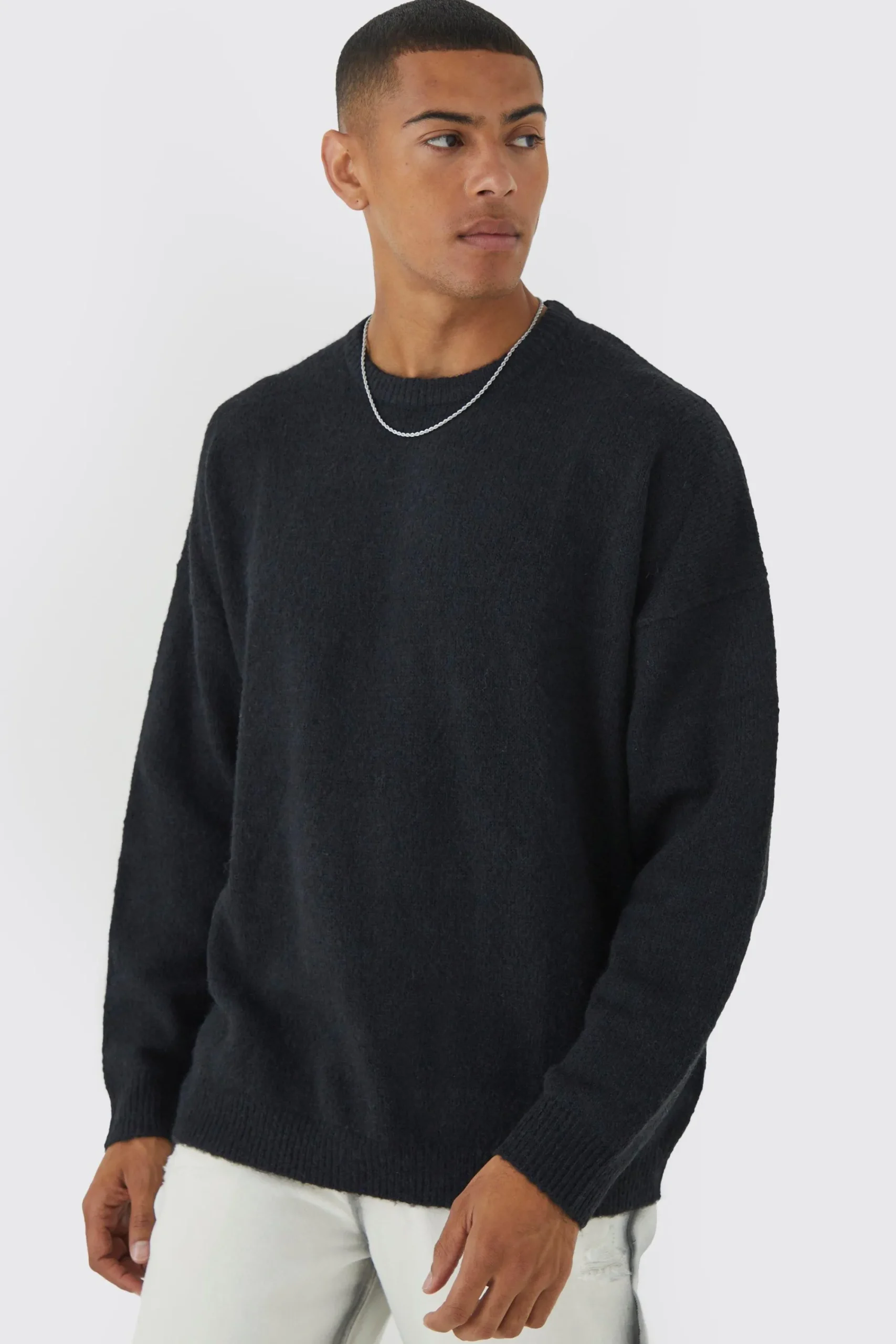 boohooMAN Oversized Brushed Yarn Crew Neck Jumper | UK| Knitwear