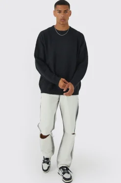 boohooMAN Oversized Brushed Yarn Crew Neck Jumper | UK| Knitwear