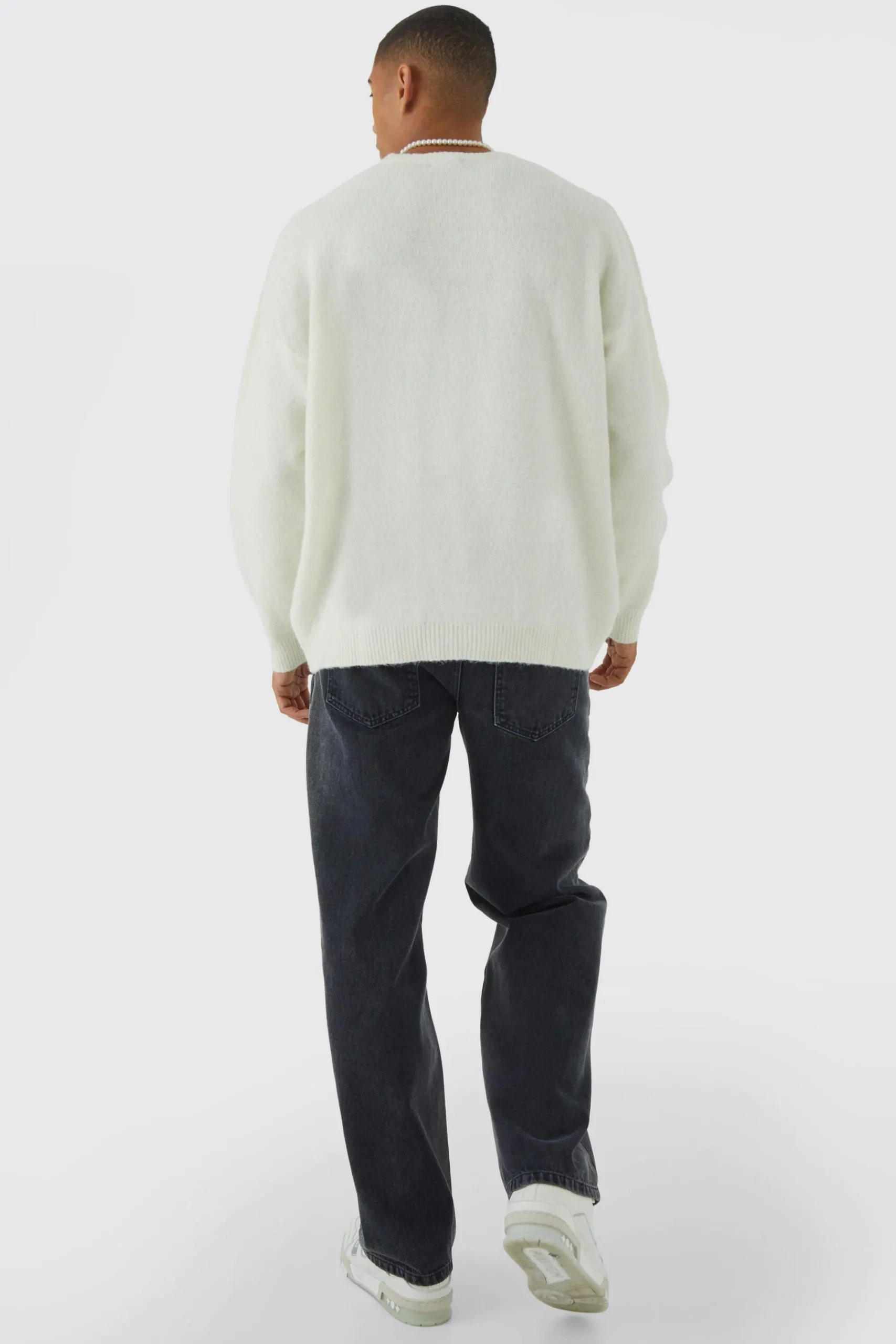 boohooMAN Oversized Brushed Yarn Crew Neck Jumper | UK| Knitwear