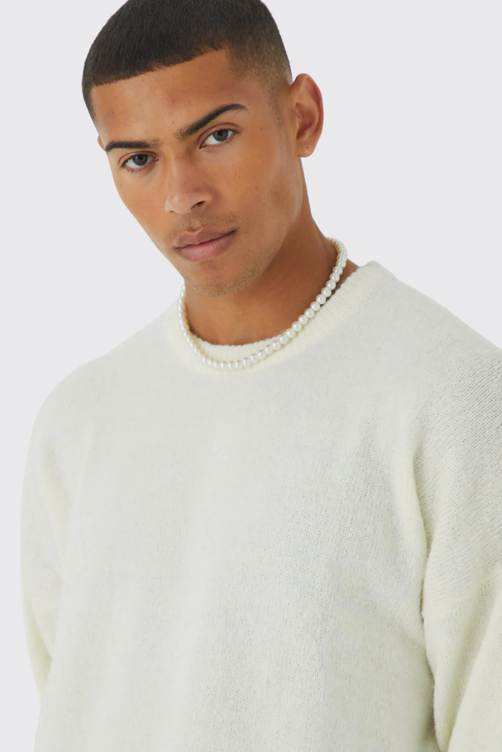 boohooMAN Oversized Brushed Yarn Crew Neck Jumper | UK| Knitwear