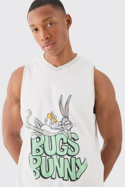 boohooMAN Oversized Bugs Bunny Looney Tunes License Mesh Vest And Short Set | UK| Tracksuits