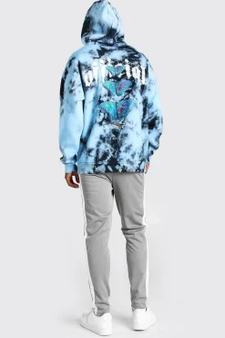 boohooMAN Oversized Butterfly Back Print Tie Dye Hoodie | UK| Hoodies & Sweatshirts