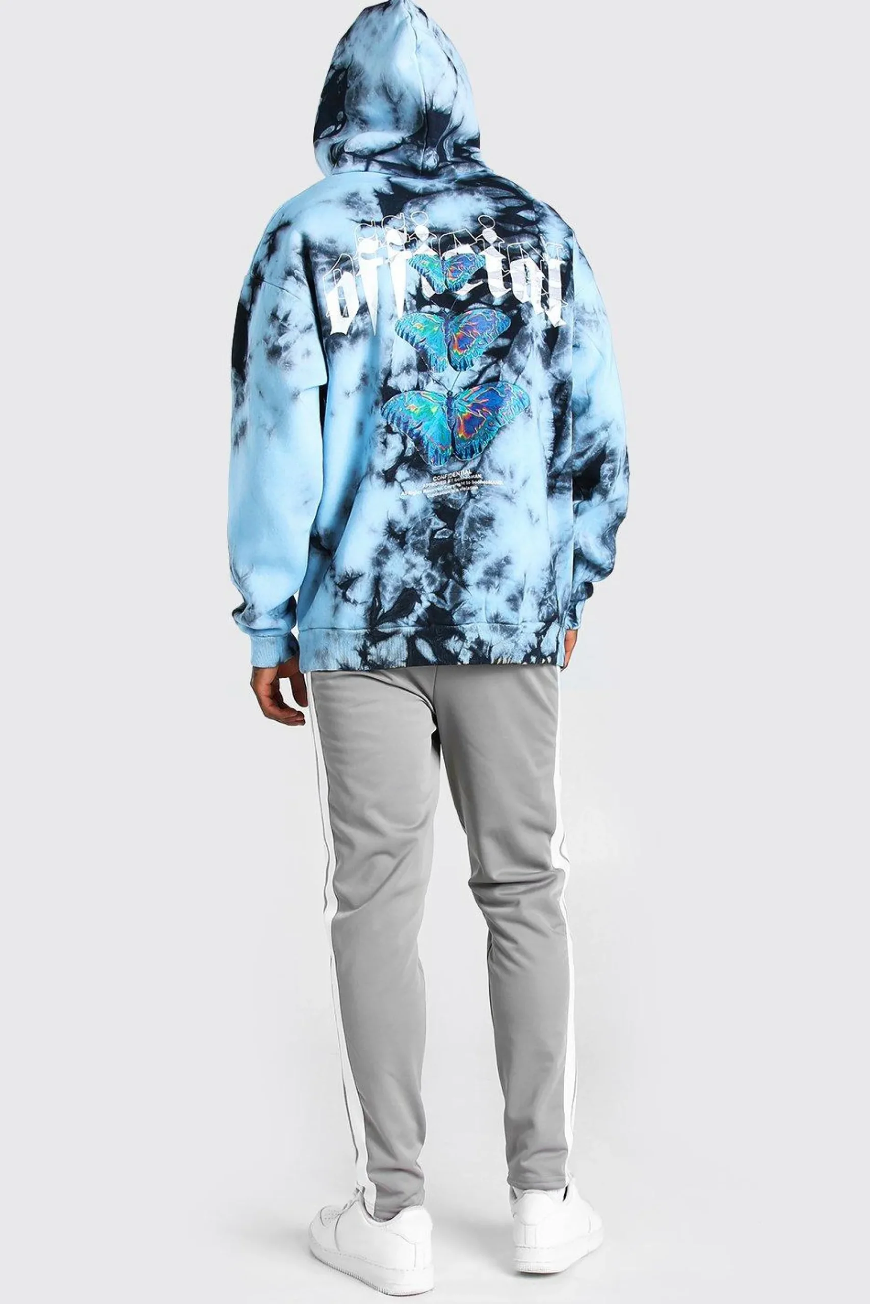 boohooMAN Oversized Butterfly Back Print Tie Dye Hoodie | UK| Hoodies & Sweatshirts