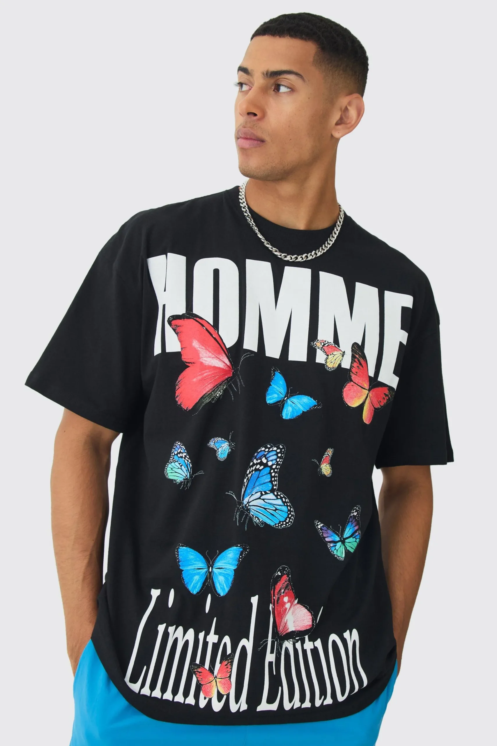 Oversized Butterfly Limited Edition Print T-shirt | UK^boohooMAN