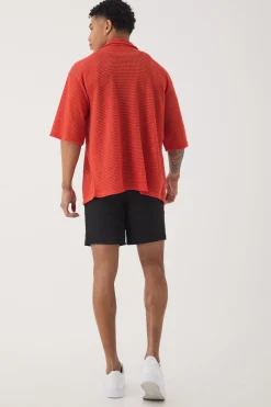 boohooMAN Oversized Button Through Textured Shirt | UK| Shirts