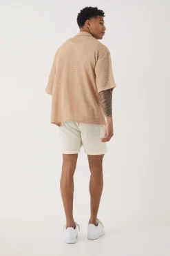 boohooMAN Oversized Button Through Textured Short Sleeve Shirt | UK| Shirts